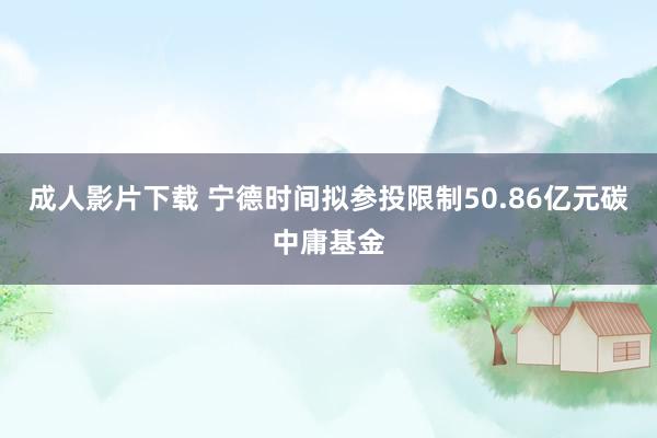 成人影片下载 宁德时间拟参投限制50.86亿元碳中庸基金