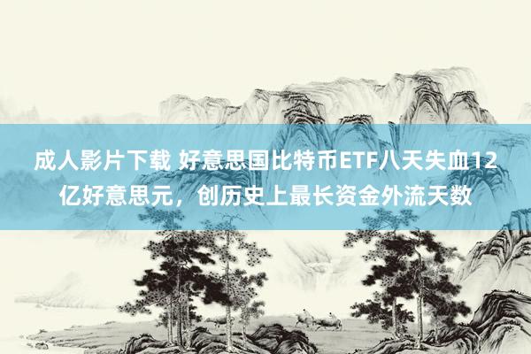 成人影片下载 好意思国比特币ETF八天失血12亿好意思元，创历史上最长资金外流天数