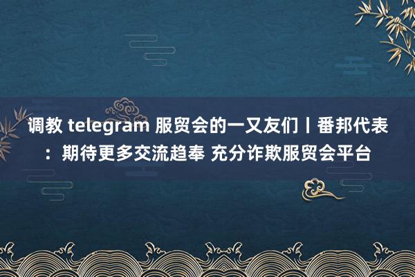 调教 telegram 服贸会的一又友们丨番邦代表：期待更多交流趋奉 充分诈欺服贸会平台