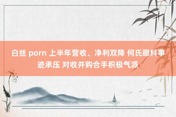 白丝 porn 上半年营收、净利双降 何氏眼科事迹承压 对收并购合手积极气派