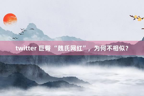 twitter 巨臀 “魏氏网红”，为何不相似？