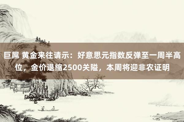 巨屌 黄金来往请示：好意思元指数反弹至一周半高位，金价退缩2500关隘，本周将迎非农证明