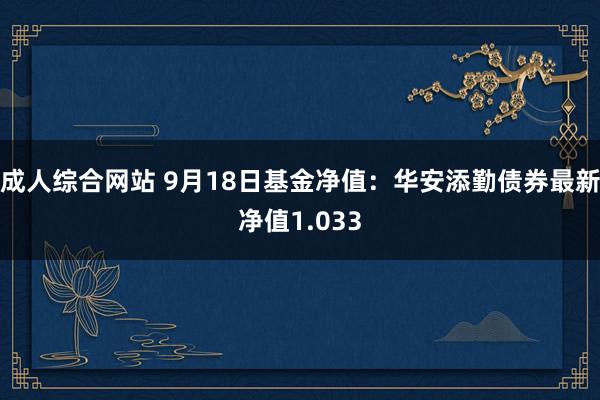 成人综合网站 9月18日基金净值：华安添勤债券最新净值1.033