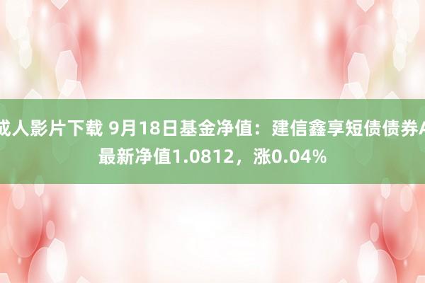 成人影片下载 9月18日基金净值：建信鑫享短债债券A最新净值1.0812，涨0.04%