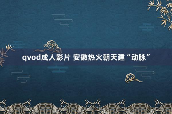 qvod成人影片 安徽热火朝天建“动脉”