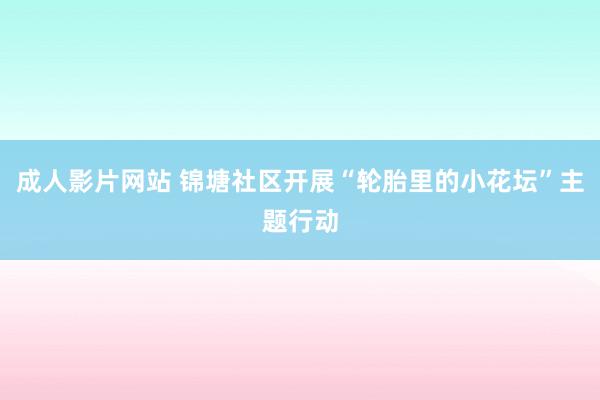 成人影片网站 锦塘社区开展“轮胎里的小花坛”主题行动