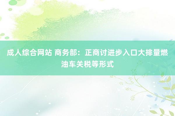 成人综合网站 商务部：正商讨进步入口大排量燃油车关税等形式