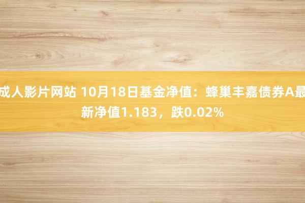 成人影片网站 10月18日基金净值：蜂巢丰嘉债券A最新净值1.183，跌0.02%