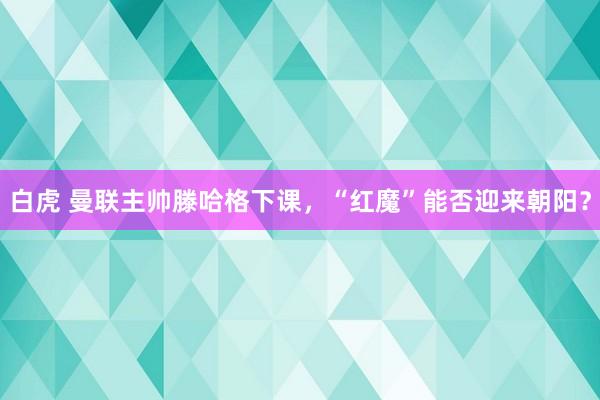 白虎 曼联主帅滕哈格下课，“红魔”能否迎来朝阳？