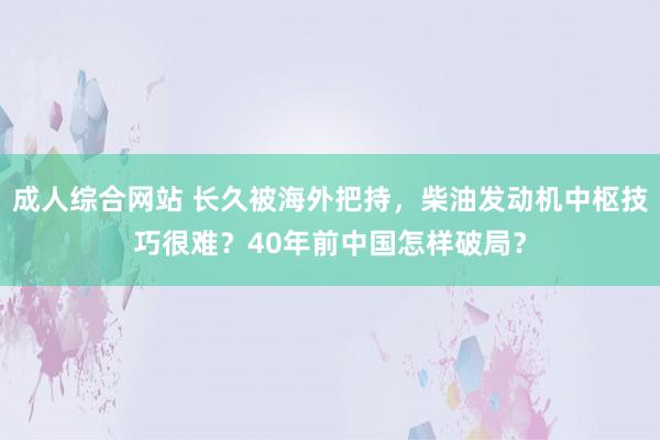 成人综合网站 长久被海外把持，柴油发动机中枢技巧很难？40年前中国怎样破局？