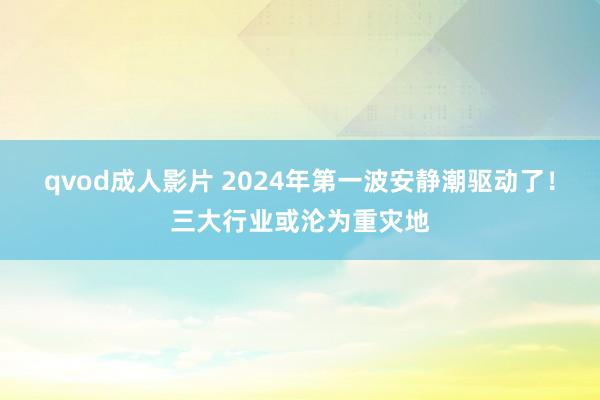 qvod成人影片 2024年第一波安静潮驱动了！三大行业或沦为重灾地