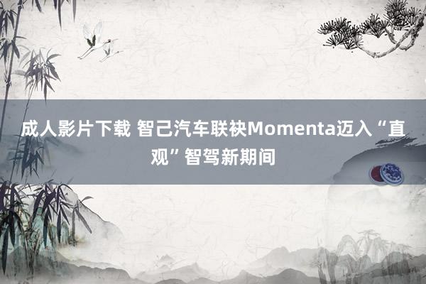 成人影片下载 智己汽车联袂Momenta迈入“直观”智驾新期间