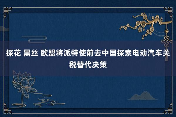 探花 黑丝 欧盟将派特使前去中国探索电动汽车关税替代决策