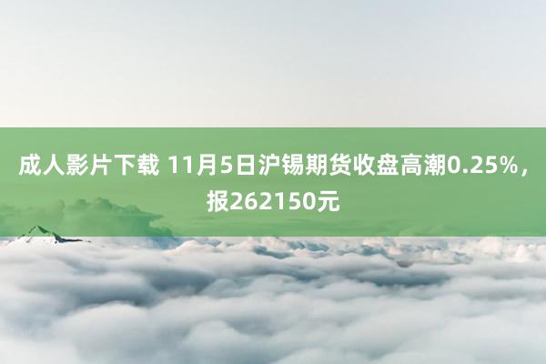 成人影片下载 11月5日沪锡期货收盘高潮0.25%，报262150元