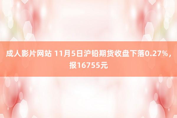 成人影片网站 11月5日沪铅期货收盘下落0.27%，报16755元