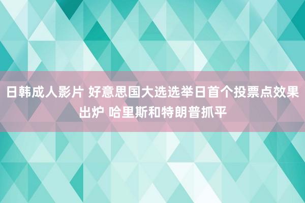 日韩成人影片 好意思国大选选举日首个投票点效果出炉 哈里斯和特朗普抓平