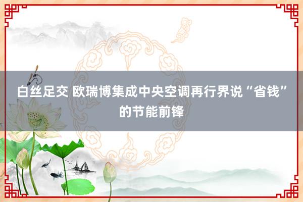 白丝足交 欧瑞博集成中央空调再行界说“省钱”的节能前锋