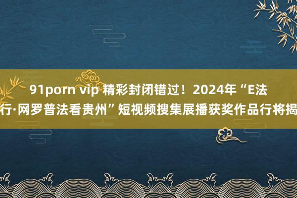 91porn vip 精彩封闭错过！2024年“E法黔行·网罗普法看贵州”短视频搜集展播获奖作品行将揭晓