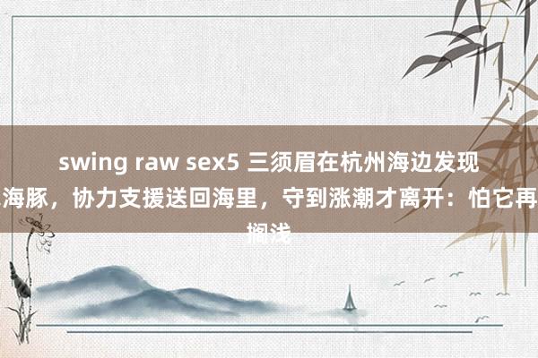 swing raw sex5 三须眉在杭州海边发现搁浅海豚，协力支援送回海里，守到涨潮才离开：怕它再搁浅