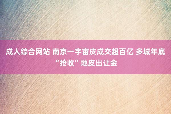 成人综合网站 南京一宇宙皮成交超百亿 多城年底“抢收”地皮出让金