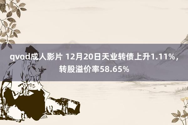 qvod成人影片 12月20日天业转债上升1.11%，转股溢价率58.65%