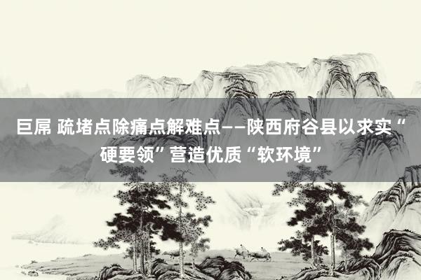 巨屌 疏堵点除痛点解难点——陕西府谷县以求实“硬要领”营造优质“软环境”