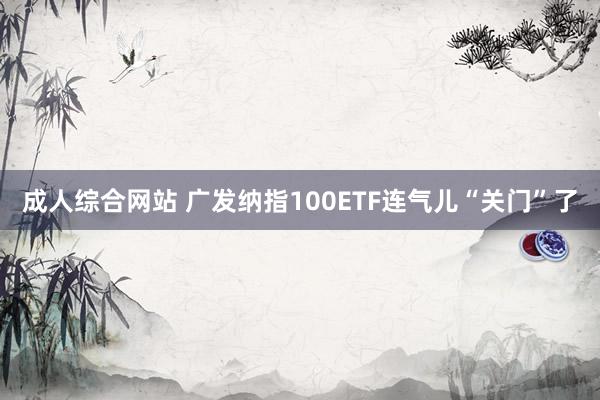 成人综合网站 广发纳指100ETF连气儿“关门”了