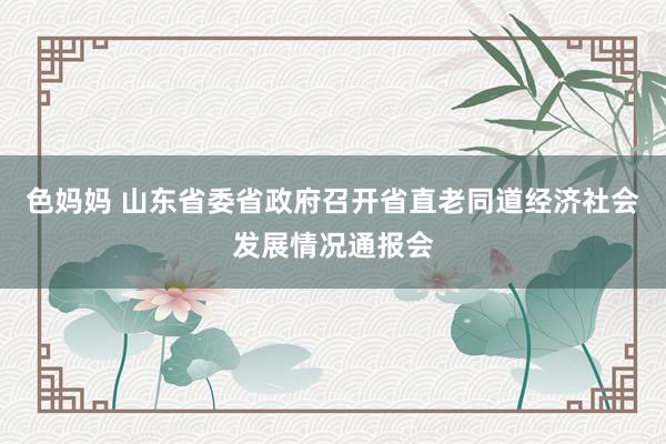 色妈妈 山东省委省政府召开省直老同道经济社会发展情况通报会