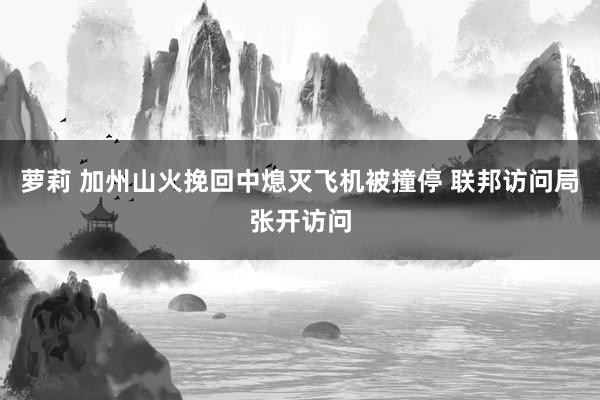 萝莉 加州山火挽回中熄灭飞机被撞停 联邦访问局张开访问